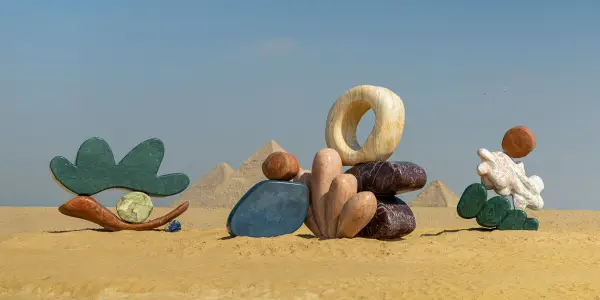 Studio PROBA Unveils Monumental Stone Sculptures at the Pyramids